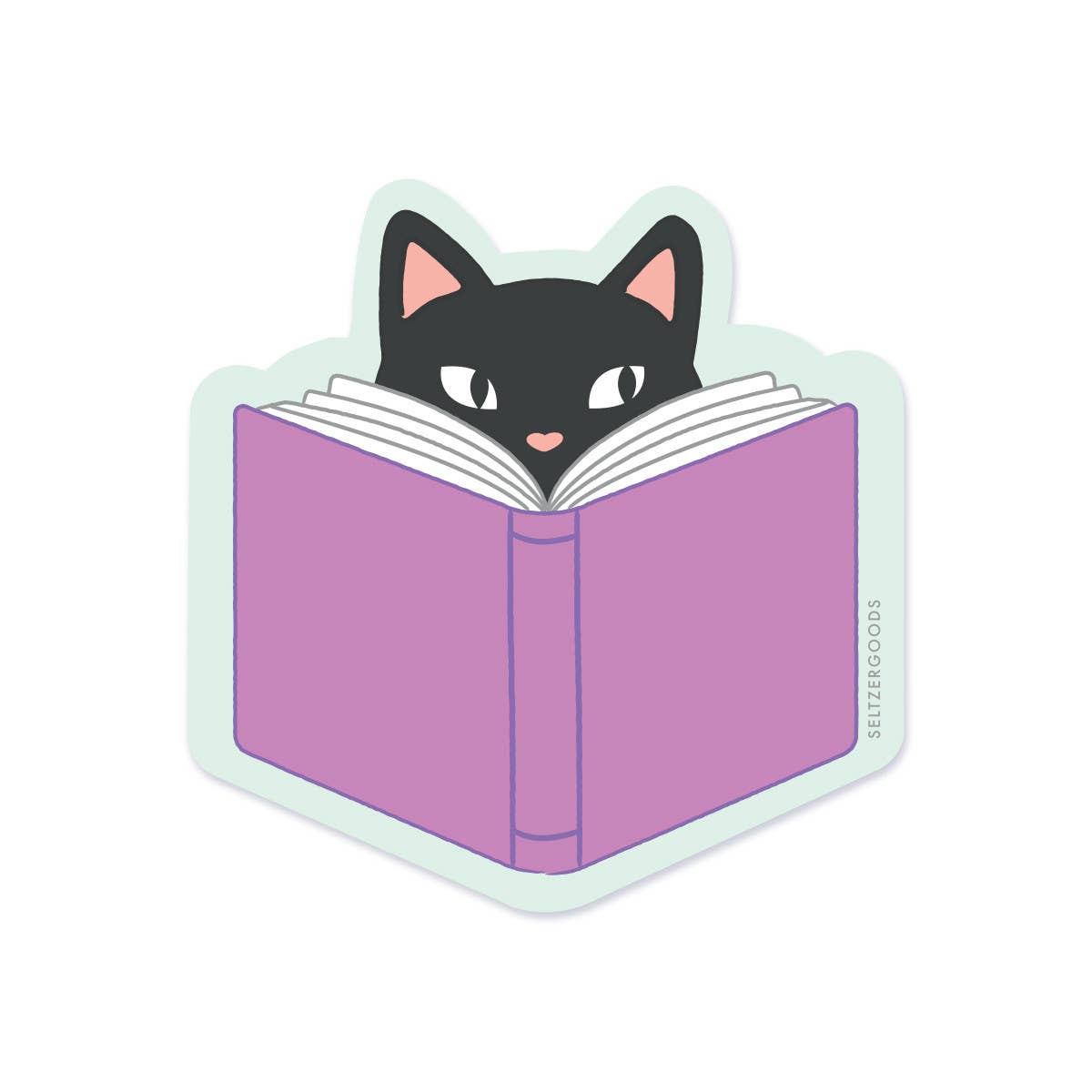 "Reading Kitten" Sticker