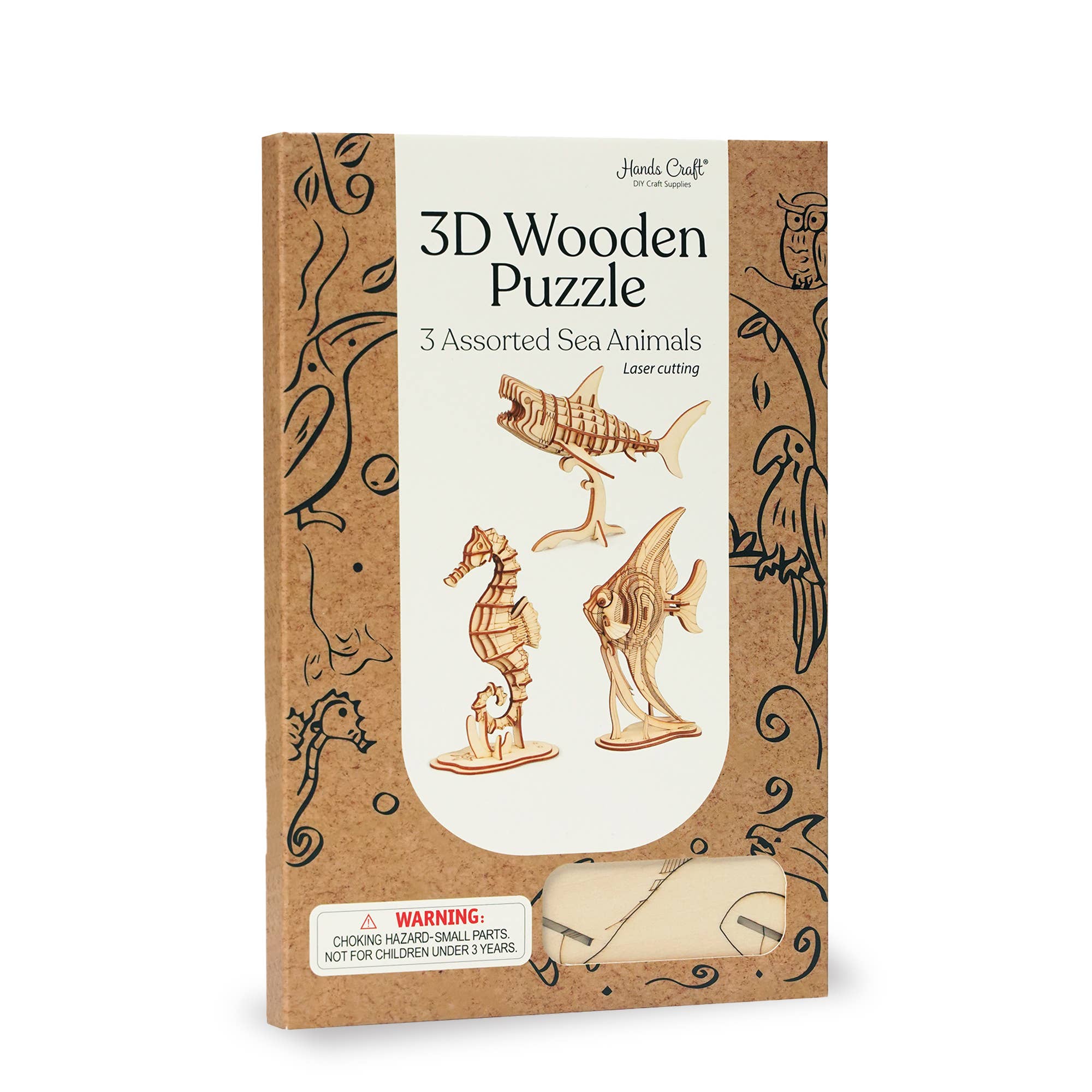DIY 3D Wooden Puzzle - Sea Animals