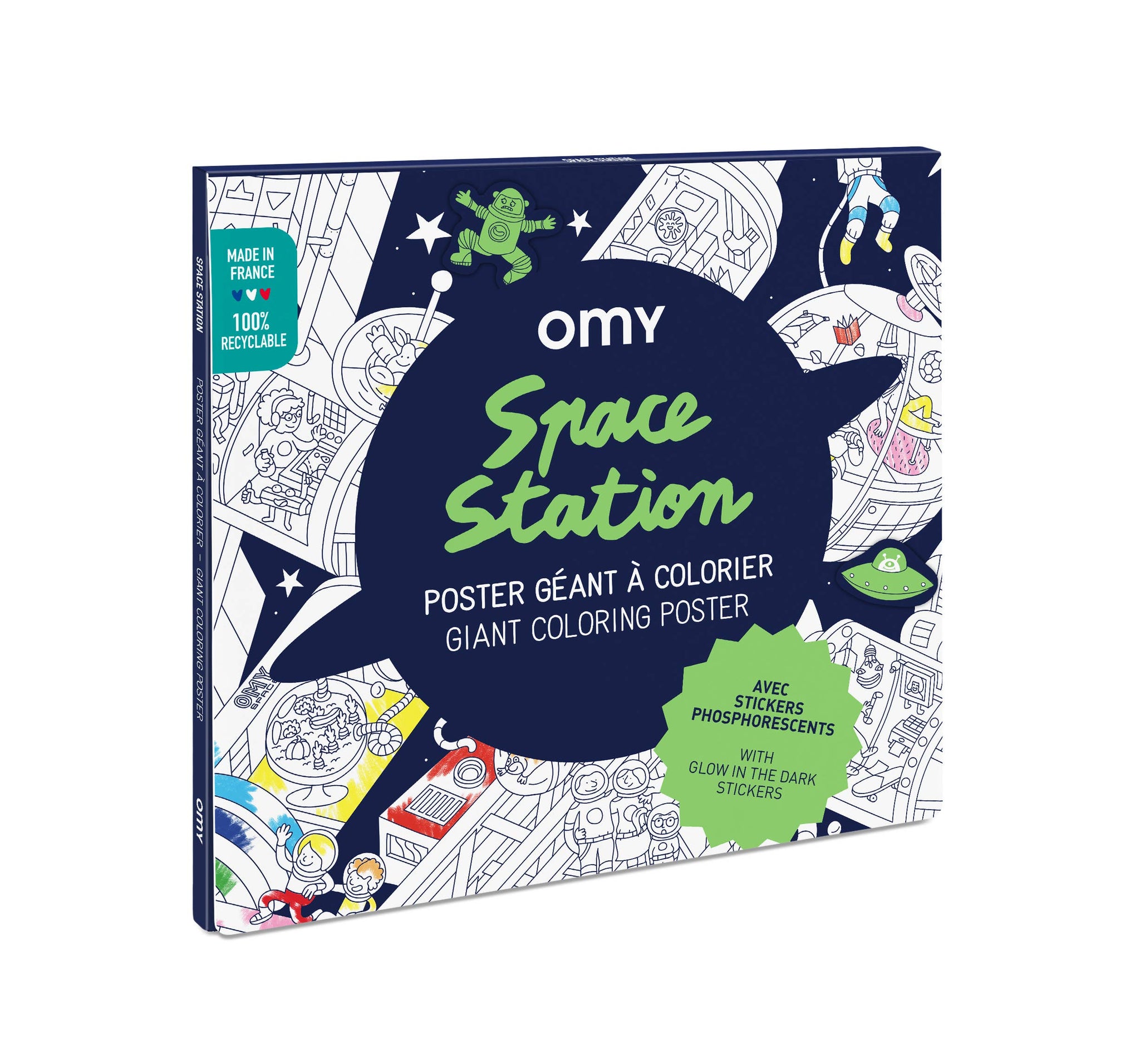 "Space Station" Giant Coloring Poster & Stickers