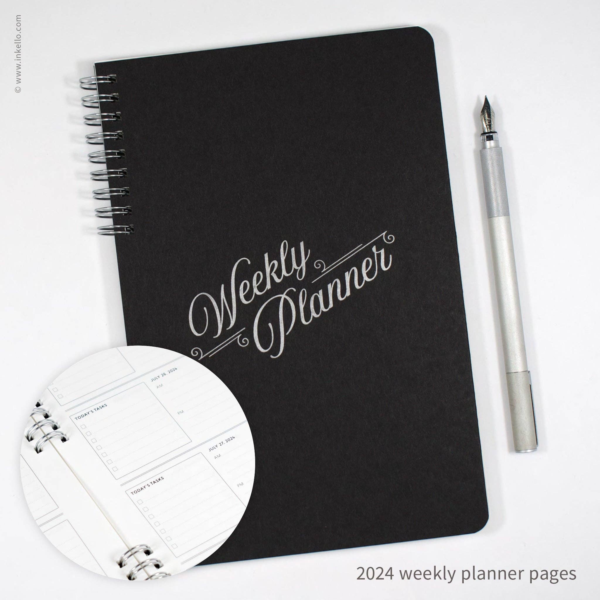 2024 Dated Weekly Planner - Black