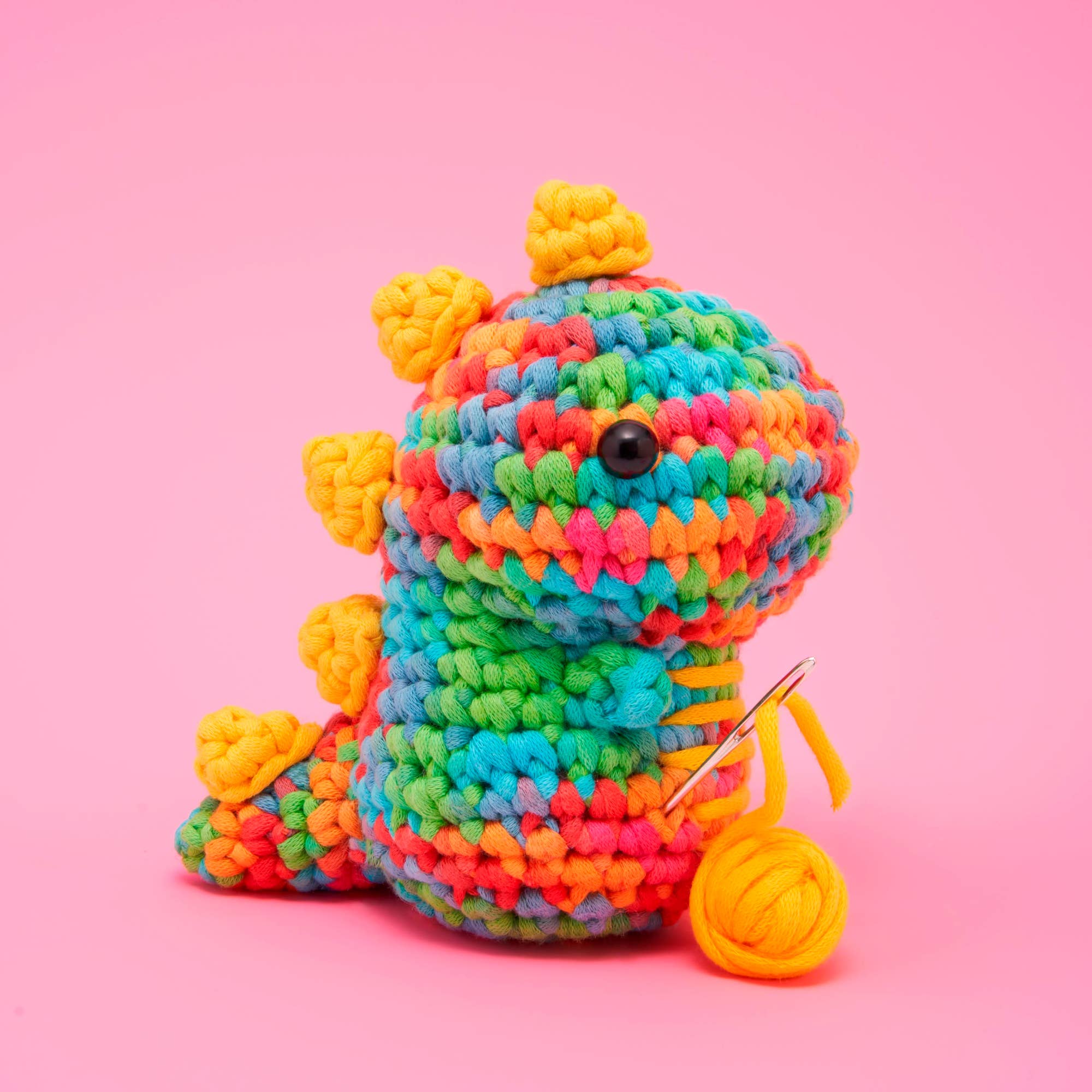 “Fred the Rainbow Dinosaur” Beginner Crochet Kit - The Woobles