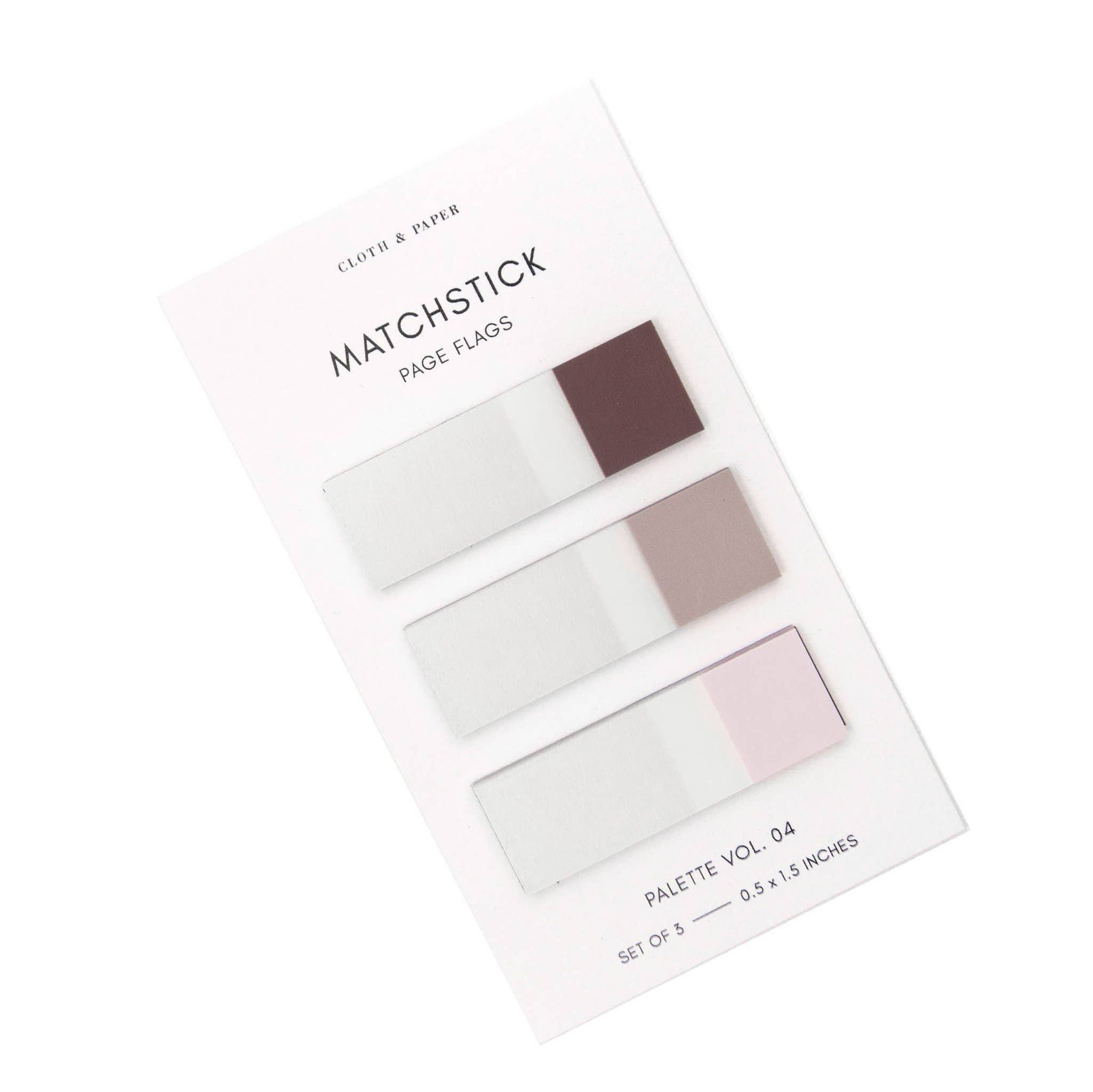 Matchstick Page Flag Set - Palette Vol. 04 (Bordeaux, Demure + Porcelain)