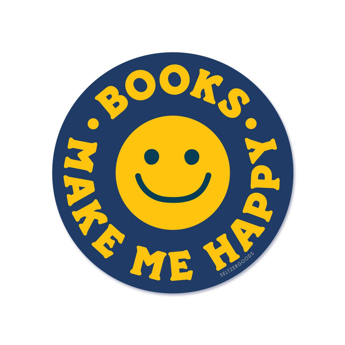 "Happy Books Smiley" Sticker