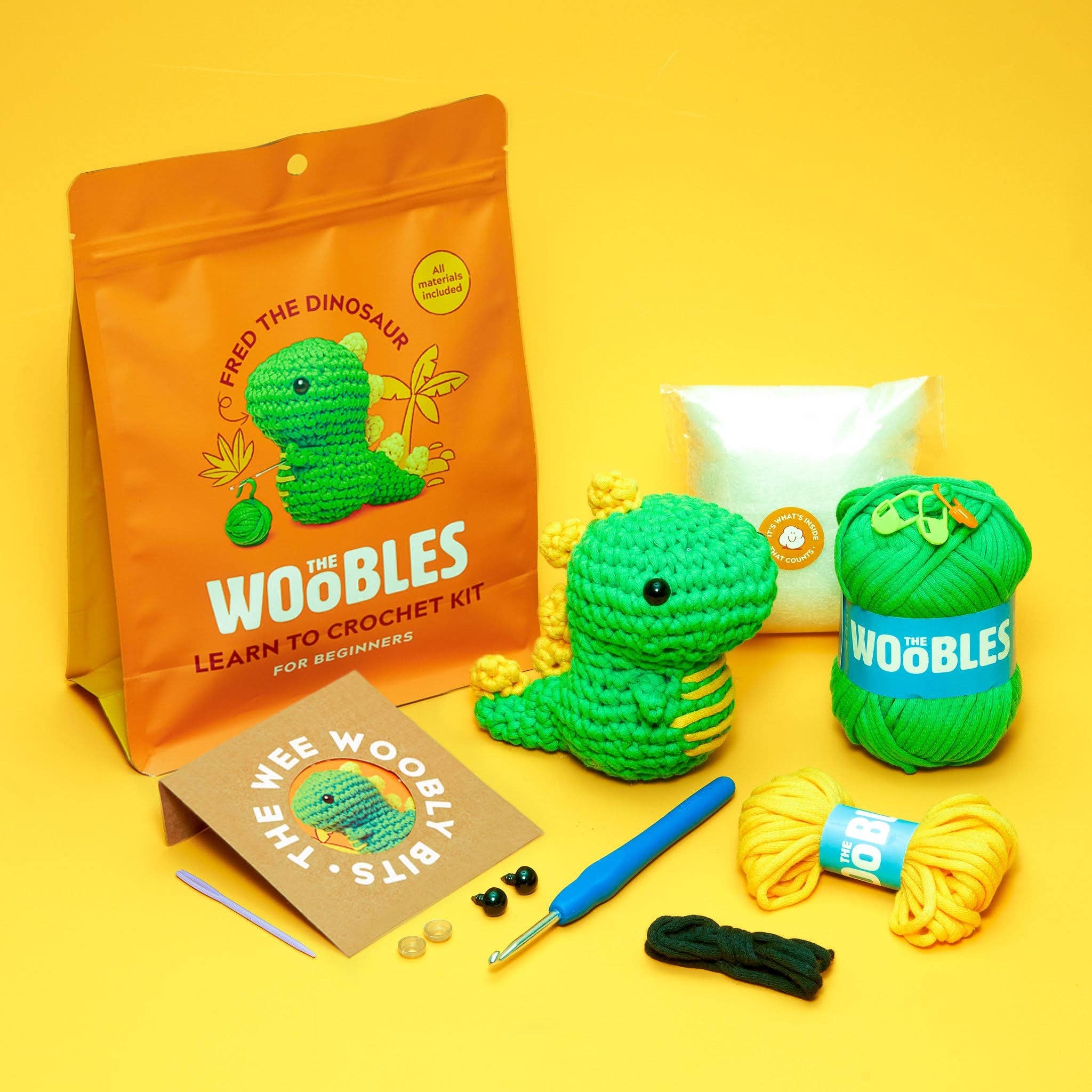 "Fred the Dinosaur" Beginner Crochet Kit - The Woobles