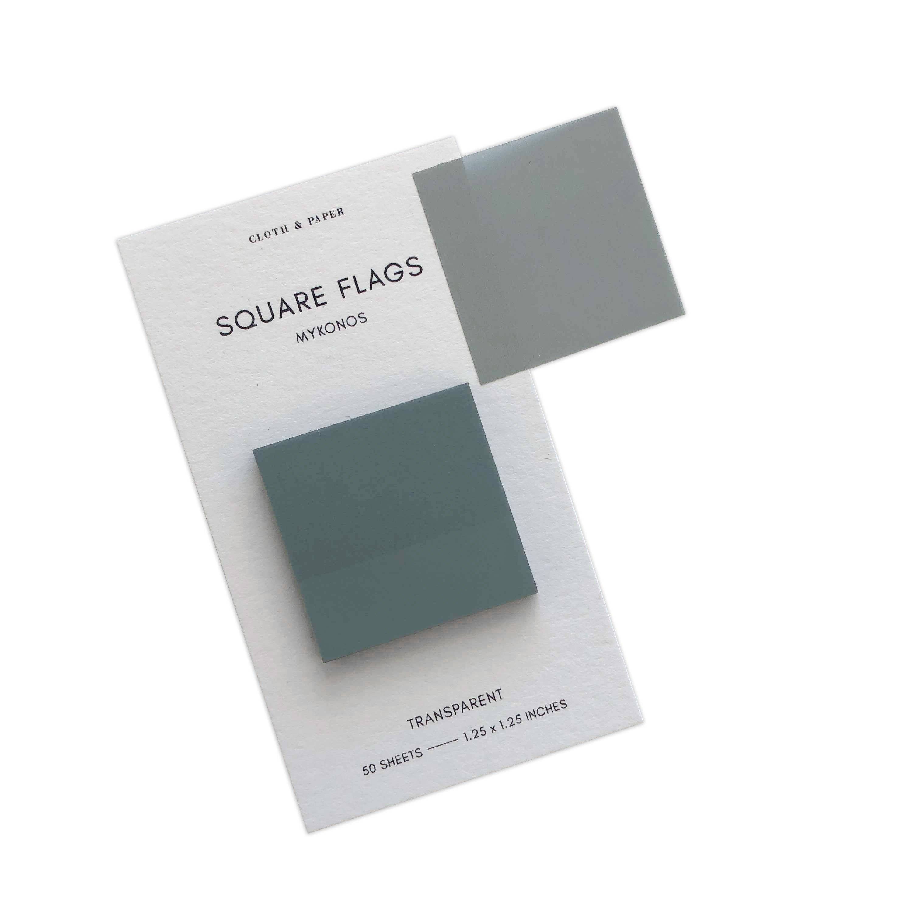 Square Transparent Page Flags - Mykonos – More Than Words