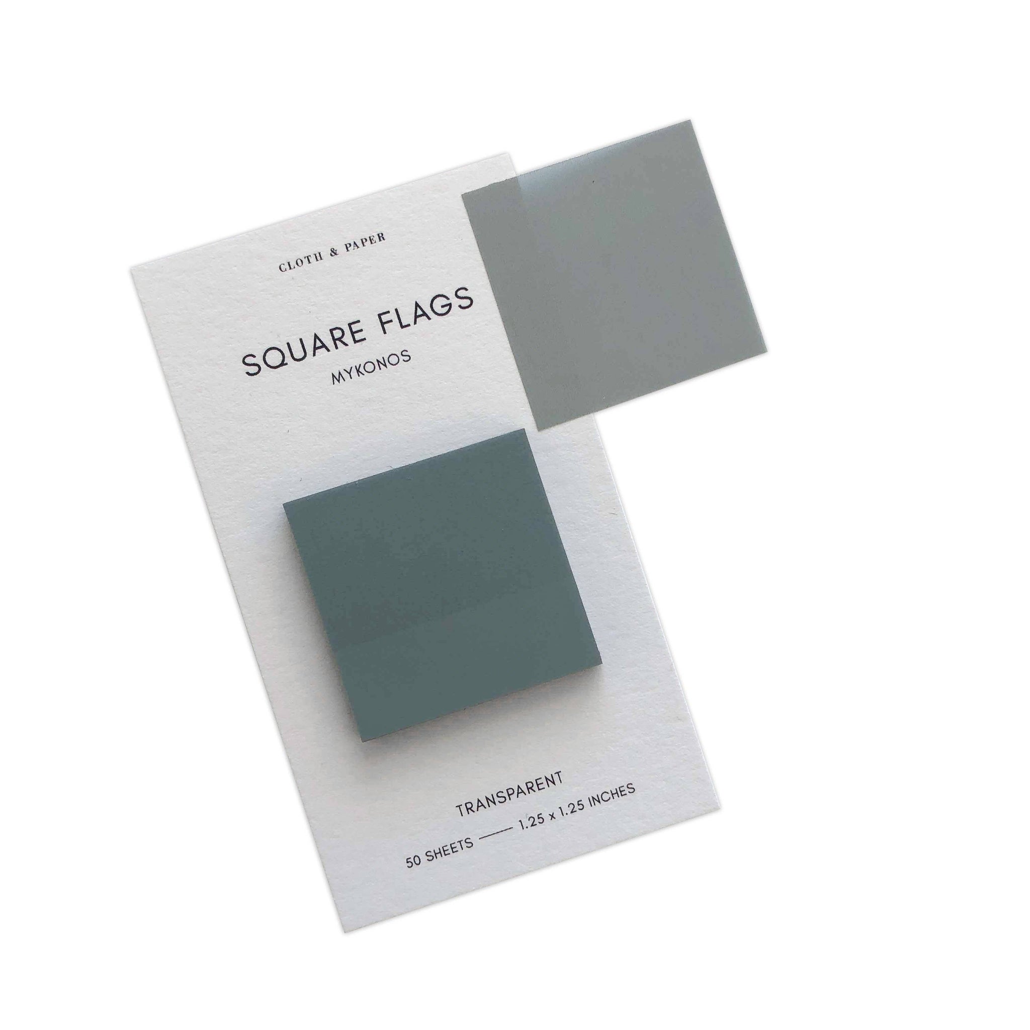 Square Transparent Page Flags - Mykonos