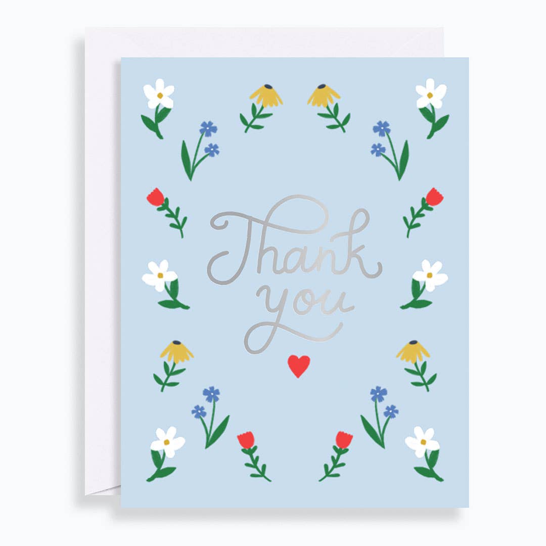 "Symmetrical Flowers" Thank You Card