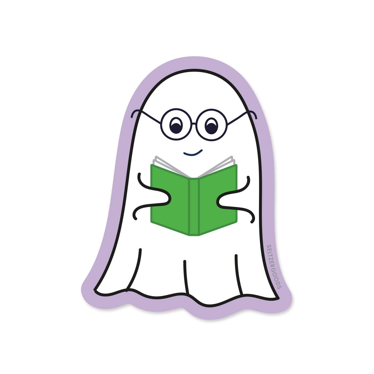 "Reading Ghost" Sticker