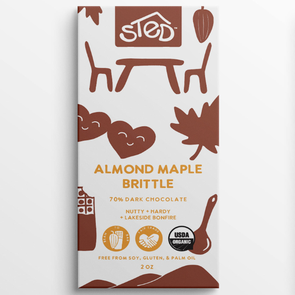 Almond Maple Brittle (70% Dark Chocolate)