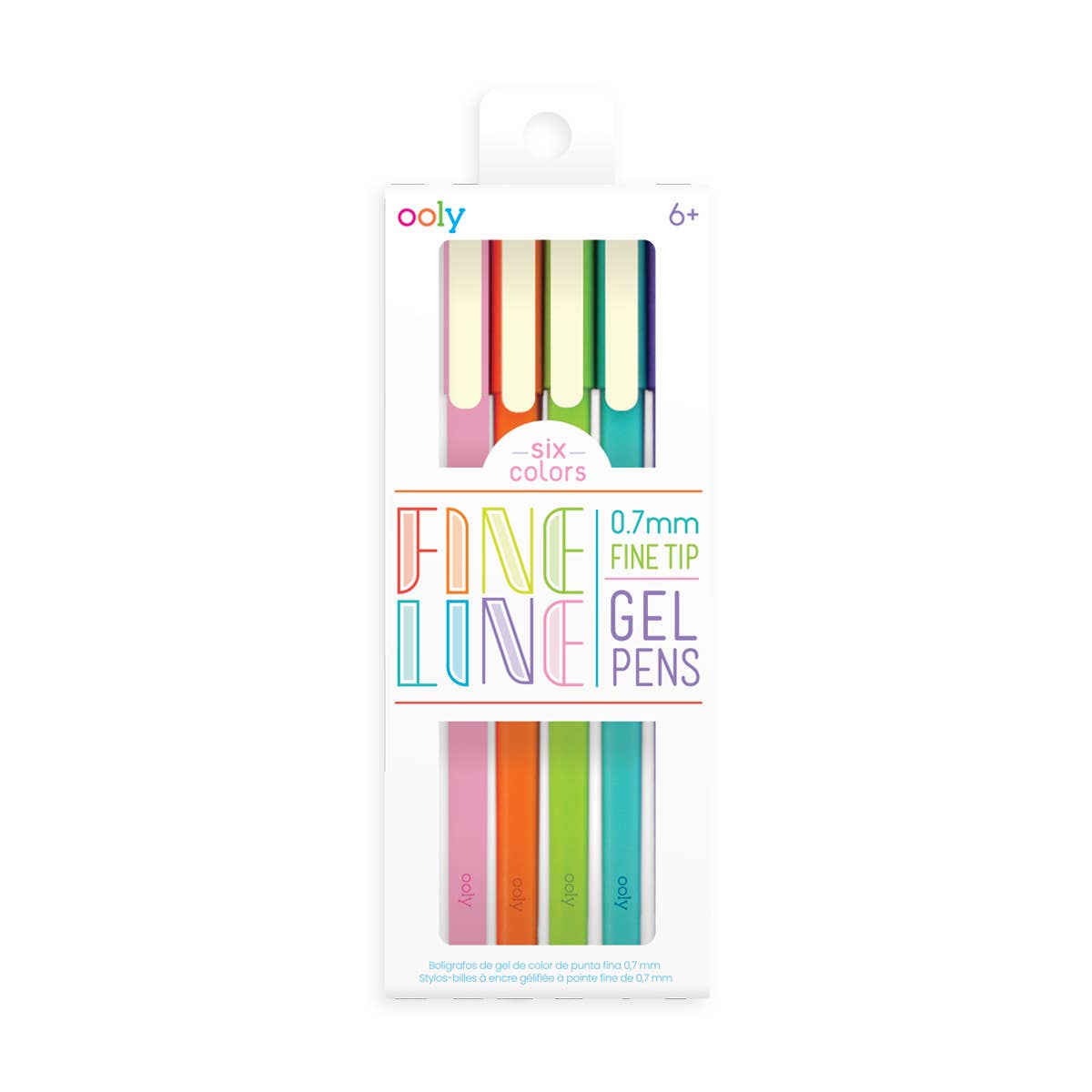 Fine Line Colored Gel Pens - Set of 6